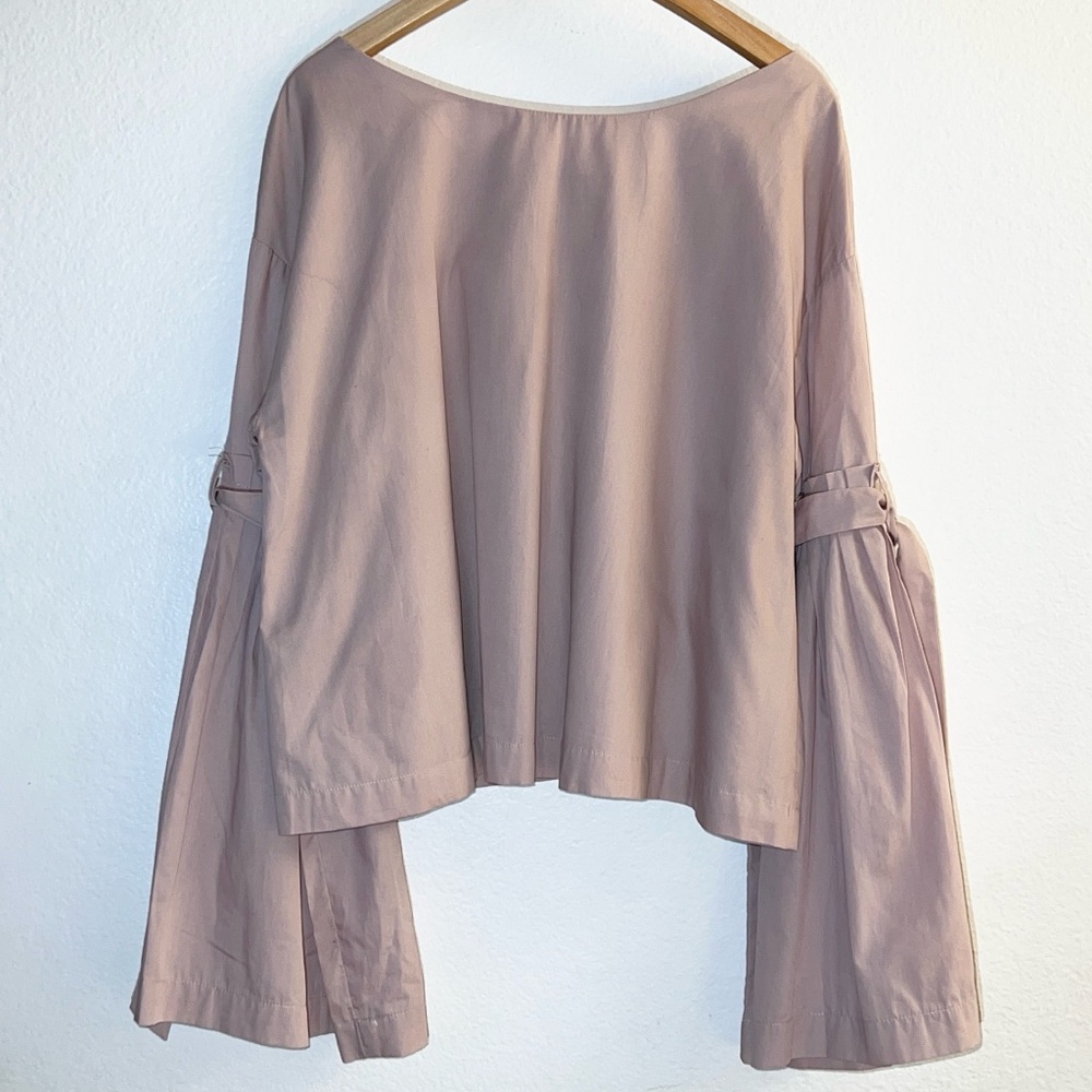 Free People Bell Sleeve Button Down Blouse  Size L